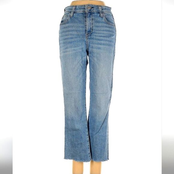 BDG Urban Outfitters Blue Jeans High-Rise Raw Hem Ankle Length Size 25 - Picture 1 of 5